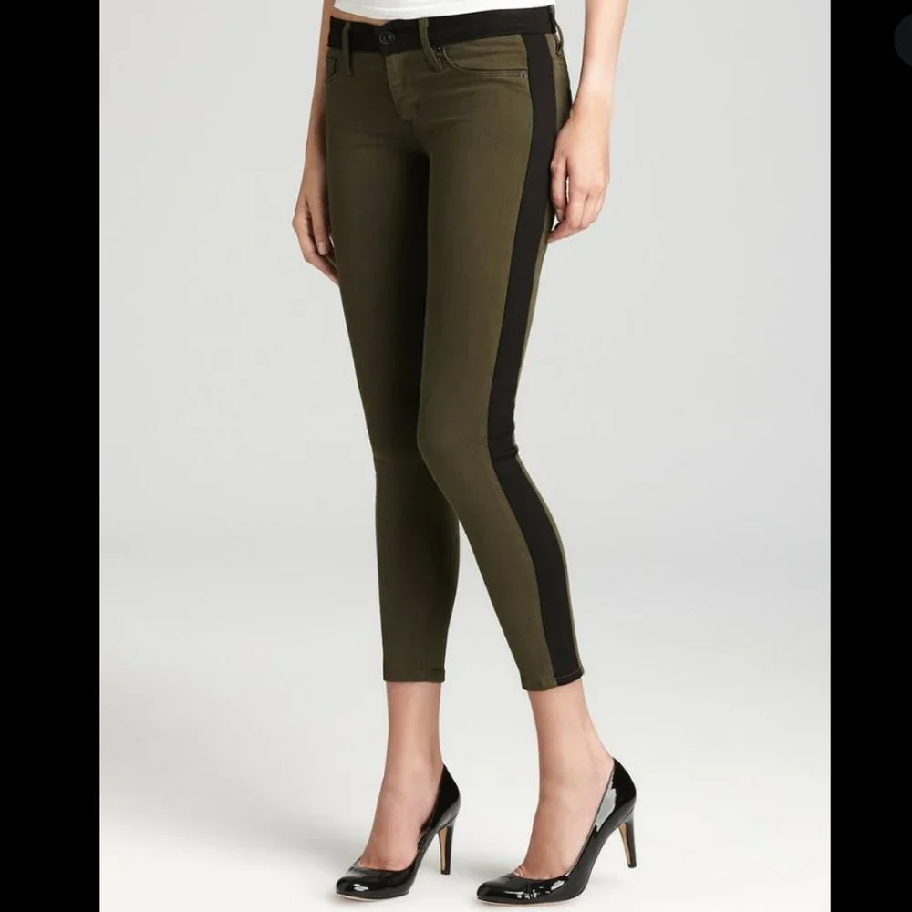 Hudson jeans LeeLoo super skinny crop black stripe jeans 28 - Picture 3 of 9